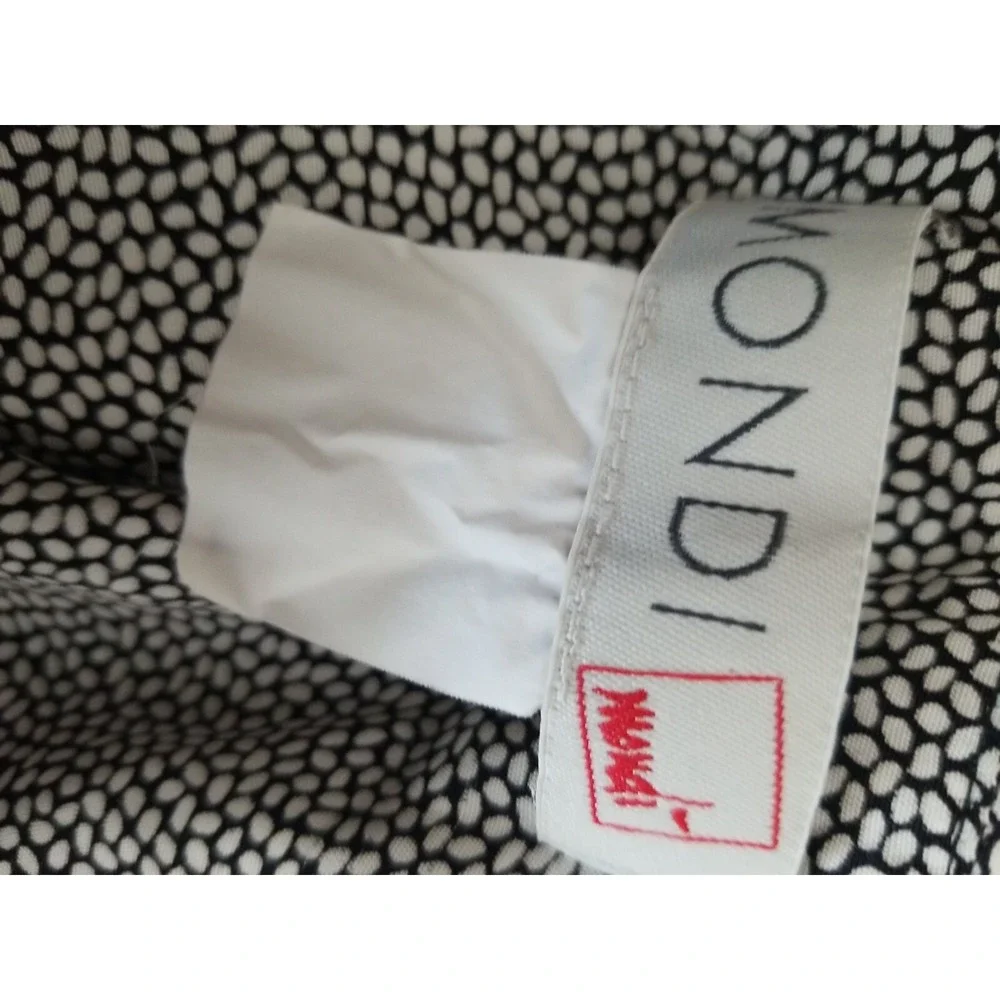 Vintage Mondi Pleated Skirt Women's XS‎ Black White Polka Dots Knee Length